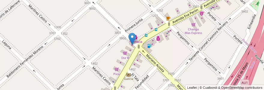 Mapa de ubicacion de Panaderia, Parque Avellaneda en Аргентина, Буэнос-Айрес, Comuna 9, Буэнос-Айрес.