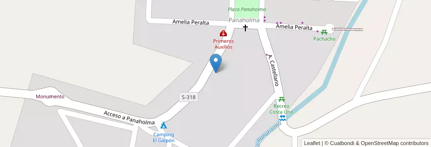 Mapa de ubicacion de Panaholma en Argentinien, Provinz Córdoba, Departamento San Alberto, Pedanía Panaholma, Comuna De Panaholma.