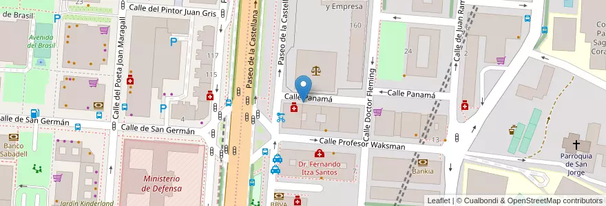 Mapa de ubicacion de PANAMA, CALLE, DE,2 en إسبانيا, منطقة مدريد, منطقة مدريد, Área Metropolitana De Madrid Y Corredor Del Henares, مدريد.
