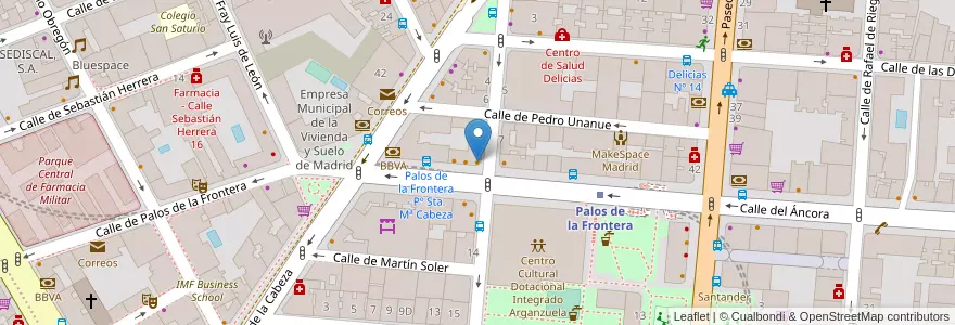 Mapa de ubicacion de Panaria en إسبانيا, منطقة مدريد, منطقة مدريد, Área Metropolitana De Madrid Y Corredor Del Henares, مدريد.