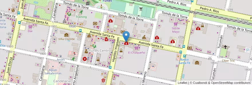 Mapa de ubicacion de Panchería y Algo Más en Аргентина, Санта-Фе, Departamento Rosario, Municipio De Funes, Funes.