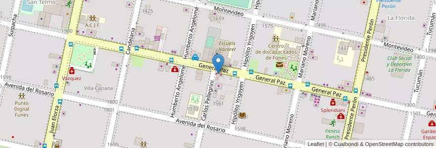 Mapa de ubicacion de Pancho Funes en Arjantin, Santa Fe, Departamento Rosario, Municipio De Funes, Funes.