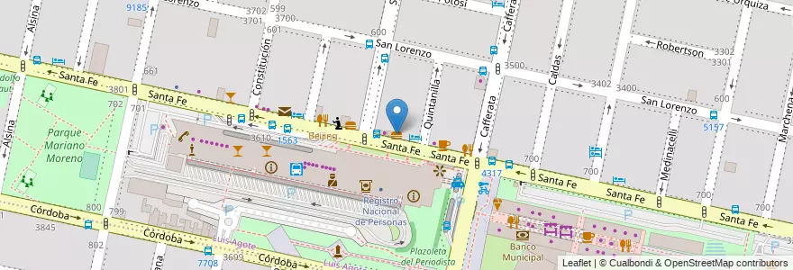 Mapa de ubicacion de Pancho Súper en Arjantin, Santa Fe, Departamento Rosario, Municipio De Rosario, Rosario.