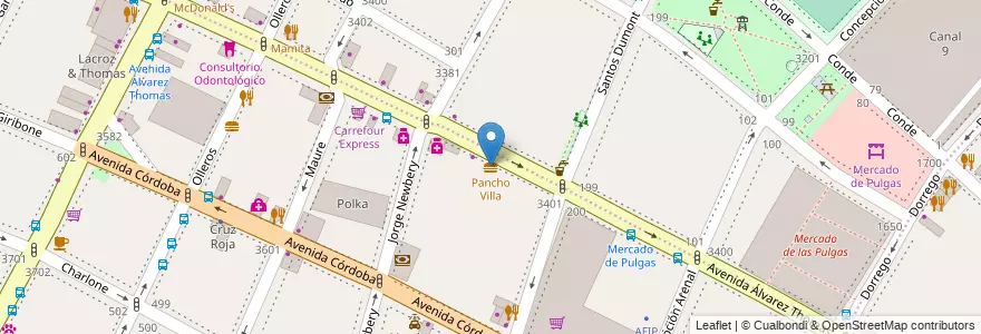 Mapa de ubicacion de Pancho Villa, Chacarita en Argentina, Ciudad Autónoma De Buenos Aires, Buenos Aires.