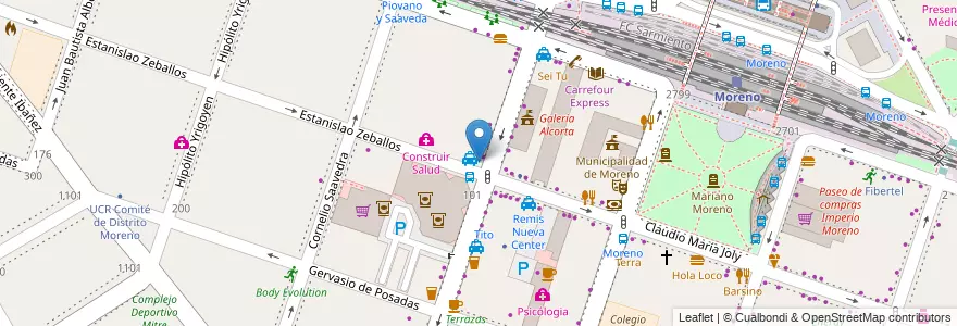 Mapa de ubicacion de Pancho Vip en アルゼンチン, ブエノスアイレス州, Partido De Moreno, Moreno.
