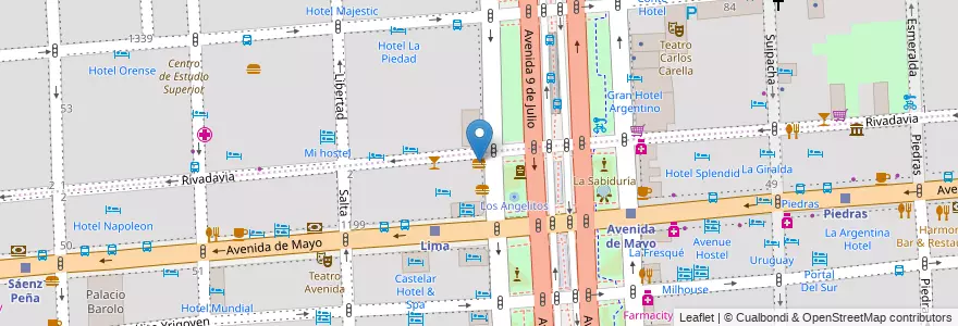 Mapa de ubicacion de Panchu, Montserrat en アルゼンチン, Ciudad Autónoma De Buenos Aires, Comuna 1, ブエノスアイレス.
