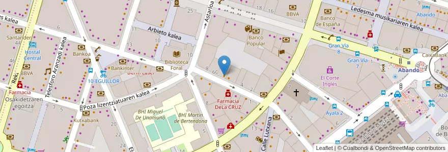 Mapa de ubicacion de Panda en Espagne, Pays Basque Autonome, Biscaye, Grand-Bilbao, Bilbao.
