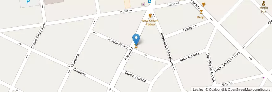 Mapa de ubicacion de Panda en Arjantin, Buenos Aires, Partido De Merlo, San Antonio De Padua.