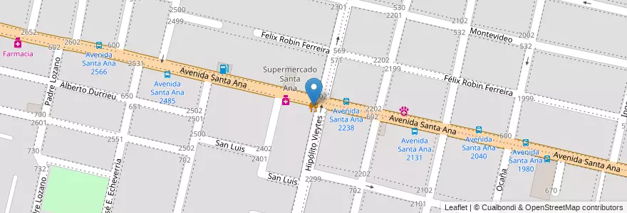 Mapa de ubicacion de Pandora en Arjantin, Córdoba, Departamento Capital, Pedanía Capital, Córdoba, Municipio De Córdoba.