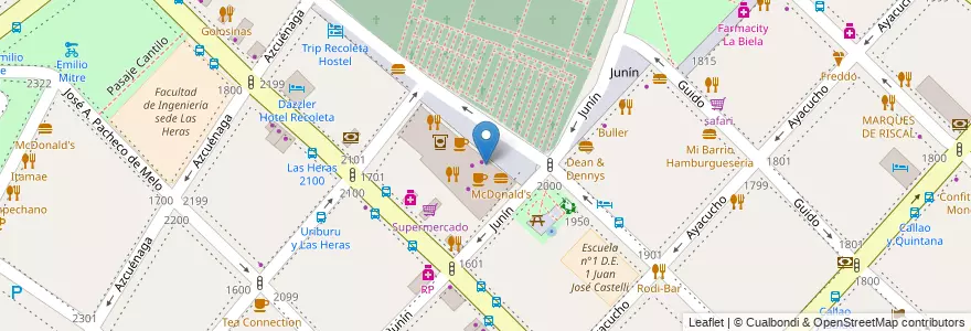 Mapa de ubicacion de Pani, Recoleta en Аргентина, Буэнос-Айрес, Comuna 2, Буэнос-Айрес.