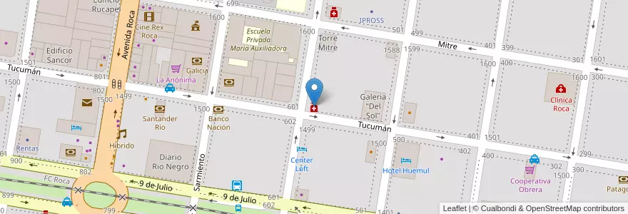 Mapa de ubicacion de Paniceres La Farmacia en 아르헨티나, 리오네그로주, General Roca, Departamento General Roca, General Roca.