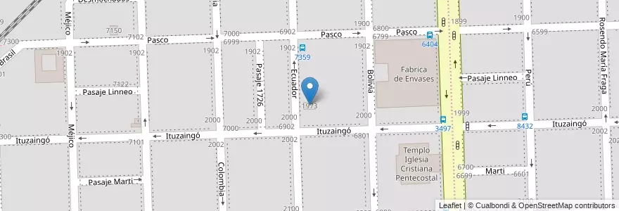 Mapa de ubicacion de Panificación Nuevo Rumbo en Аргентина, Санта-Фе, Departamento Rosario, Municipio De Rosario, Росарио.