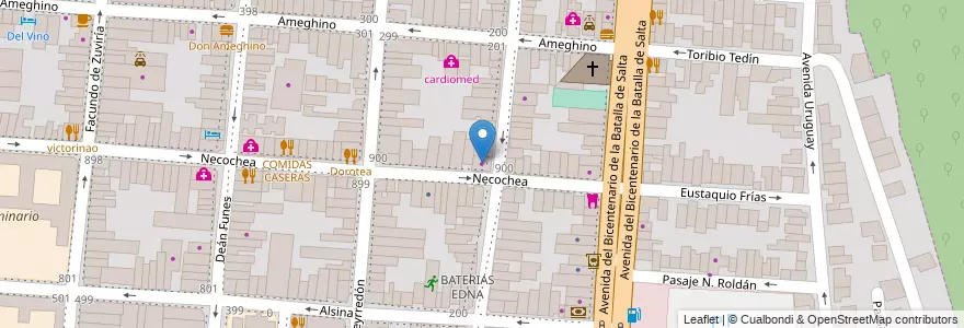 Mapa de ubicacion de Panificacion Virgen Saliente en 아르헨티나, Salta, Capital, Municipio De Salta, Salta.