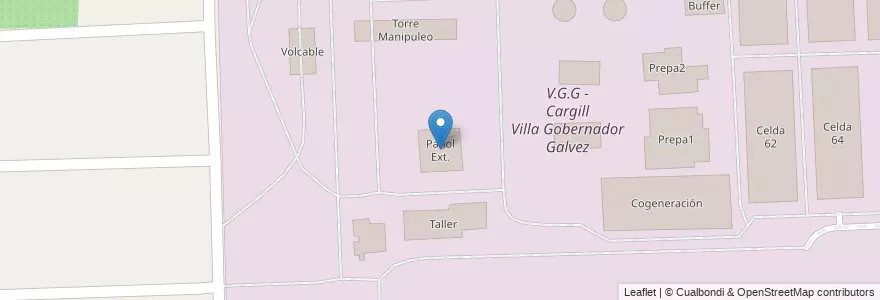 Mapa de ubicacion de Pañol Ext. en Arjantin, Santa Fe, Departamento Rosario, Municipio De Villa Gobernador Gálvez.