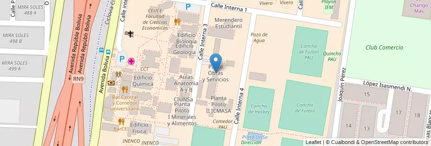 Mapa de ubicacion de Pañol Obras y Servicios en Arjantin, Salta, Capital, Municipio De Salta, Salta.