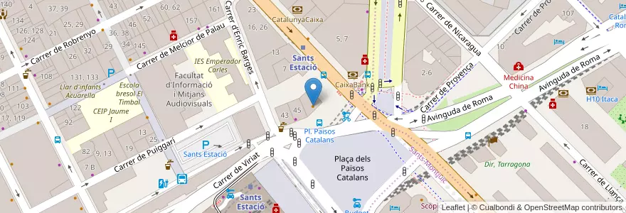 Mapa de ubicacion de Pans & Company en إسبانيا, كتالونيا, برشلونة, بارسلونس, Barcelona.