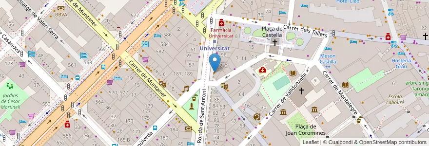 Mapa de ubicacion de Pans & Company en 스페인, Catalunya, Barcelona, Barcelonès, 바르셀로나.