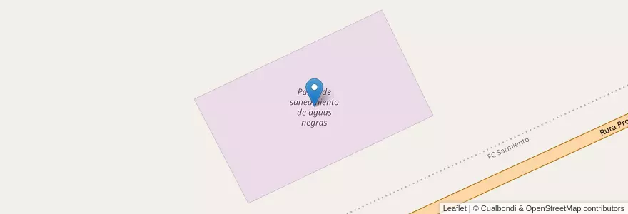 Mapa de ubicacion de Panta de saneamiento de aguas negras en Argentinien, La Pampa, Departamento Conhelo, Municipio De Eduardo Castex.