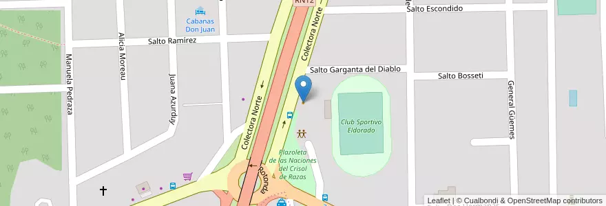 Mapa de ubicacion de Paparulo en Arjantin, Misiones, Departamento Eldorado, Municipio De Eldorado, Eldorado.
