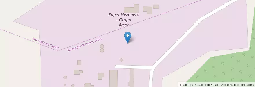 Mapa de ubicacion de Papel Misionero - Grupo Arcor en アルゼンチン, ミシオネス州, Departamento Libertador General San Martín.