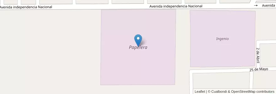 Mapa de ubicacion de Papelera en Arjantin, Santa Fe, Departamento General Obligado, Municipio De Villa Ocampo.