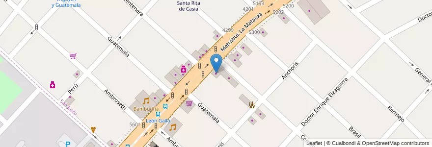 Mapa de ubicacion de Papelera en Arjantin, Buenos Aires, Partido De La Matanza, San Justo.