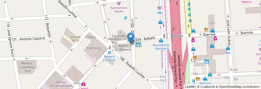 Mapa de ubicacion de Papelera La Balsa en Аргентина, Буэнос-Айрес, Partido De Tres De Febrero, Ciudadela.
