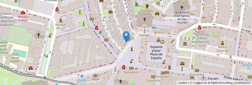 Mapa de ubicacion de Papizza en 西班牙, 巴斯克, Araba/Álava, Gasteizko Kuadrilla/Cuadrilla De Vitoria, Vitoria-Gasteiz.