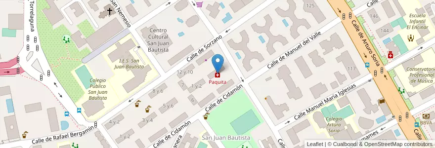 Mapa de ubicacion de Paquita en Spagna, Comunidad De Madrid, Comunidad De Madrid, Área Metropolitana De Madrid Y Corredor Del Henares, Madrid.