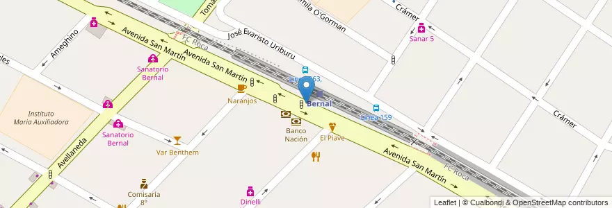 Mapa de ubicacion de Para de Taxi en Argentina, Buenos Aires, Partido De Quilmes, Bernal.