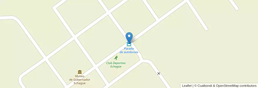 Mapa de ubicacion de Parada de autobuses en Argentina, Wilayah Entre Ríos, Departamento Tala, Distrito Pueblo Segundo.