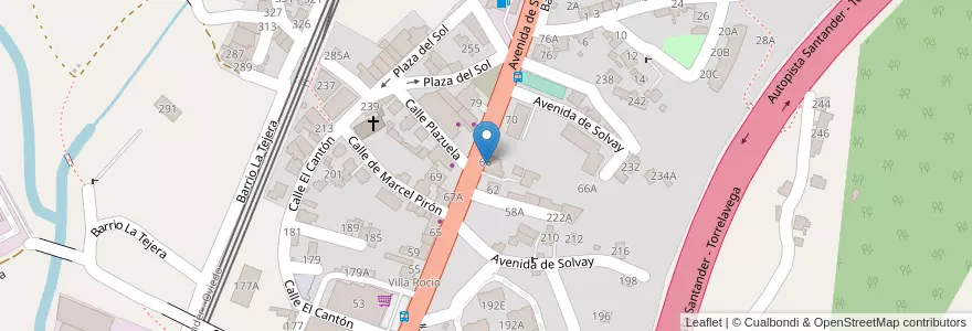 Mapa de ubicacion de Parada de Postas en Испания, Кантабрия, Кантабрия, Besaya, Torrelavega.
