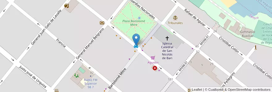 Mapa de ubicacion de Parada de Taxi en 아르헨티나, 부에노스아이레스주, Partido De San Nicolás, San Nicolás De Los Arroyos.