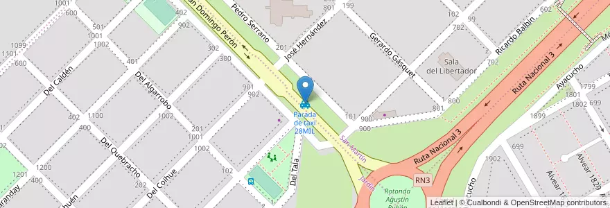 Mapa de ubicacion de Parada de taxi 28MIL en 아르헨티나, 리오네그로주, Departamento Adolfo Alsina, Viedma, Viedma.