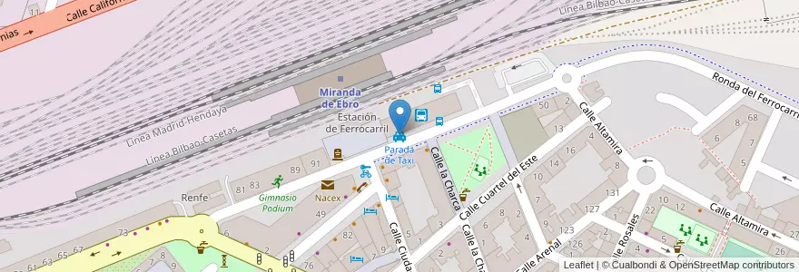 Mapa de ubicacion de Parada de Taxi en اسپانیا, Castilla Y León, Burgos, Ebro, Miranda De Ebro.