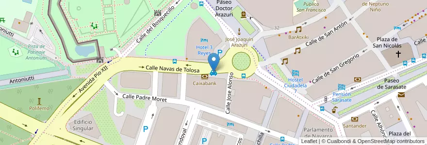 Mapa de ubicacion de Parada de taxis en Espagne, Navarre, Navarre, Pampelune.
