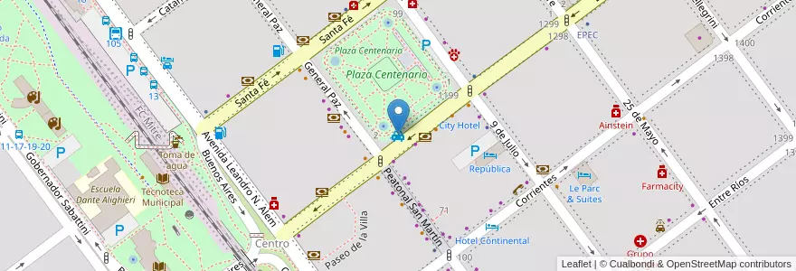 Mapa de ubicacion de Parada de Taxis en 아르헨티나, Córdoba, Departamento General San Martín, Pedanía Villa María, Municipio De Villa María, Villa María.