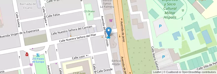 Mapa de ubicacion de Parada de Taxis en 스페인, Andalucía, Sevilla, 세비야.