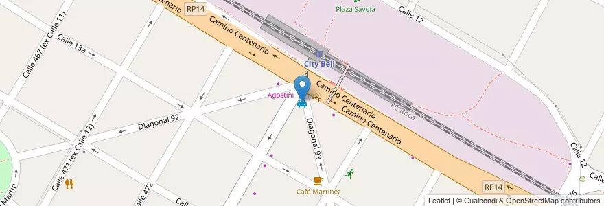 Mapa de ubicacion de Parada de Taxis, City Bell en 아르헨티나, 부에노스아이레스주, Partido De La Plata, City Bell.