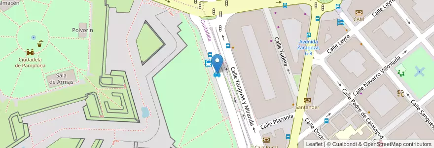 Mapa de ubicacion de Parada de Taxis de la Estación de Autobuses en إسبانيا, Navarra - Nafarroa, Navarra - Nafarroa, بنبلونة.