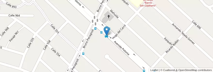 Mapa de ubicacion de Parada de Taxis "Polonia 2100" en Arjantin, Şili, Chubut, Departamento Escalante, Comodoro Rivadavia.