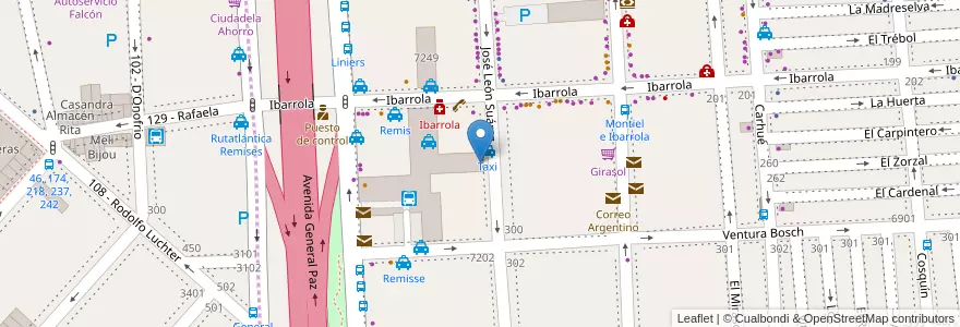 Mapa de ubicacion de Parada Liniers, Liniers en 阿根廷, Ciudad Autónoma De Buenos Aires, 布宜诺斯艾利斯.