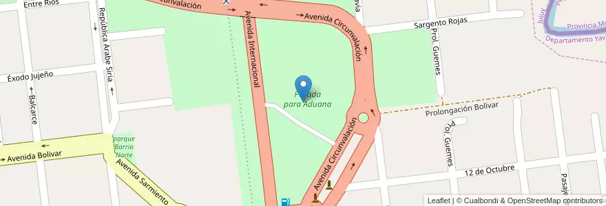 Mapa de ubicacion de Parada para Aduana en Arjantin, Jujuy, Departamento Yavi, Municipio De La Quiaca, La Quiaca.