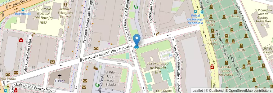 Mapa de ubicacion de Parada T8-Venezuela en إسبانيا, إقليم الباسك, Araba/Álava, Gasteizko Kuadrilla/Cuadrilla De Vitoria, Vitoria-Gasteiz.