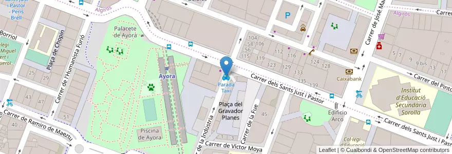 Mapa de ubicacion de Parada Taxi en 西班牙, Comunitat Valenciana, 華倫西亞, Comarca De València, València.
