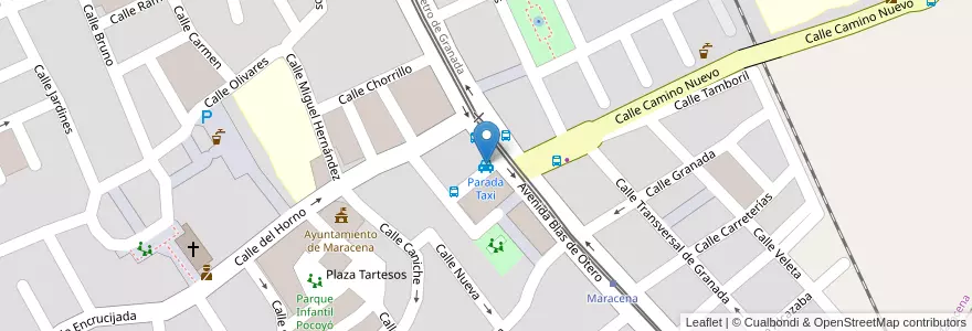 Mapa de ubicacion de Parada Taxi en Spanje, Andalusië, Granada, Comarca De La Vega De Granada, Maracena.