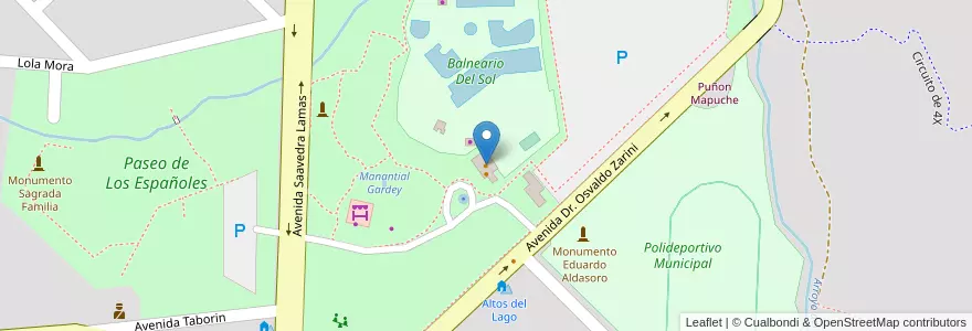 Mapa de ubicacion de Parador del Sol en Argentina, Buenos Aires, Partido De Tandil, Tandil.