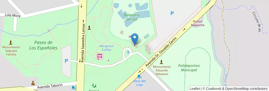 Mapa de ubicacion de Parador del Sol en Argentinië, Buenos Aires, Partido De Tandil, Tandil.