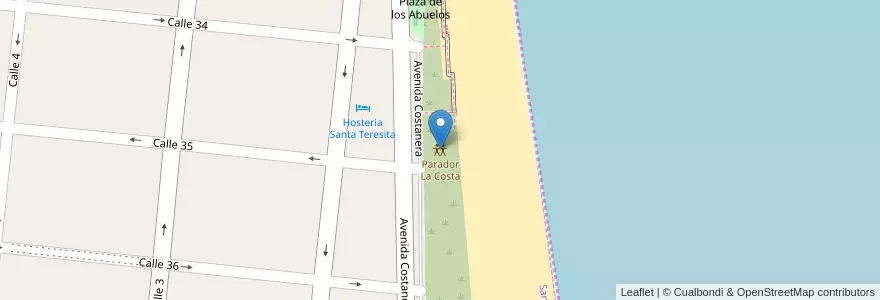 Mapa de ubicacion de Parador La Costa en アルゼンチン, Santa Teresita.