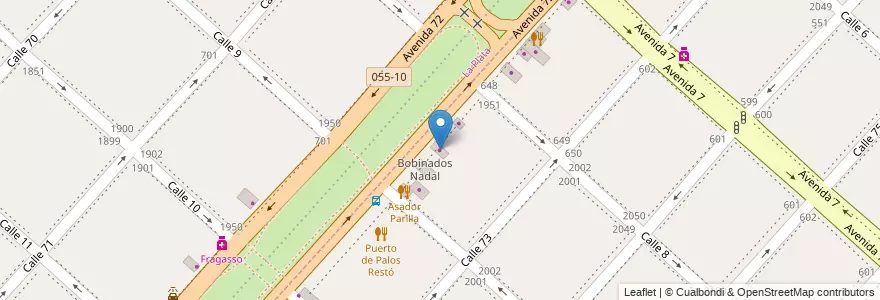 Mapa de ubicacion de Paragolpes, Villa Elvira en Arjantin, Buenos Aires, Partido De La Plata.